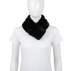 ZARA Black Faux Fur Infinity Scarf Snood Neck Warmer Loop M/L